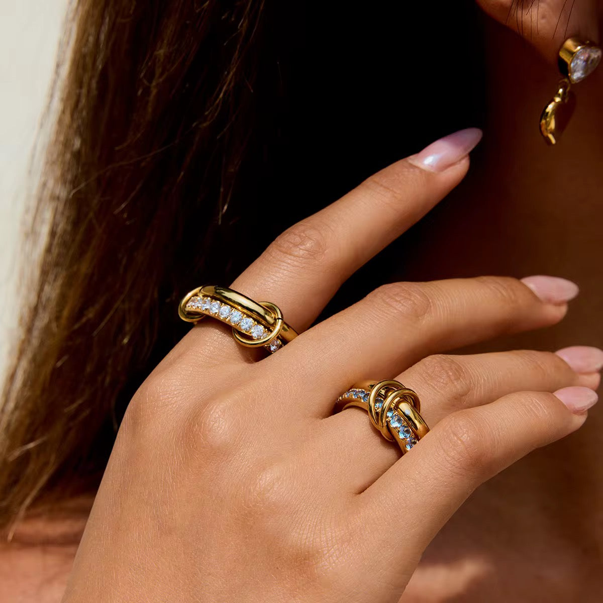 Blue Everly stacked ring