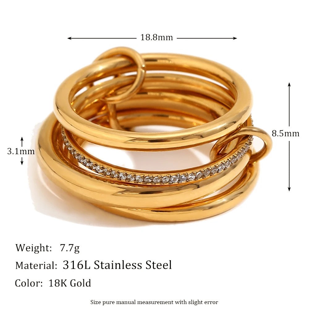Gold Josephine stacked ring