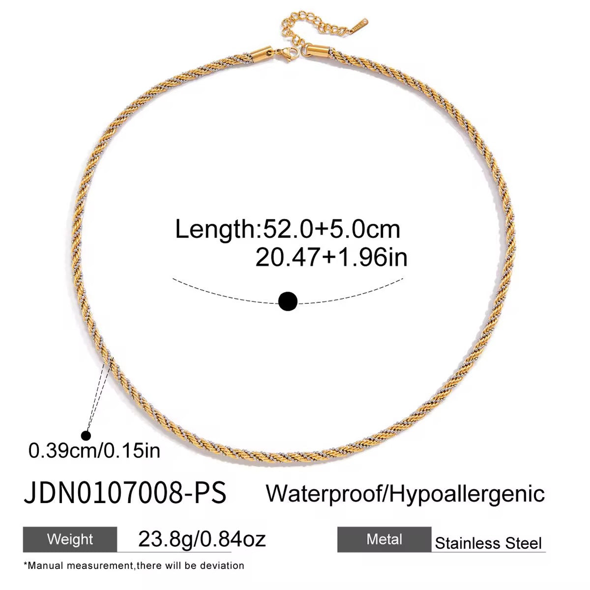 Chord chain necklace