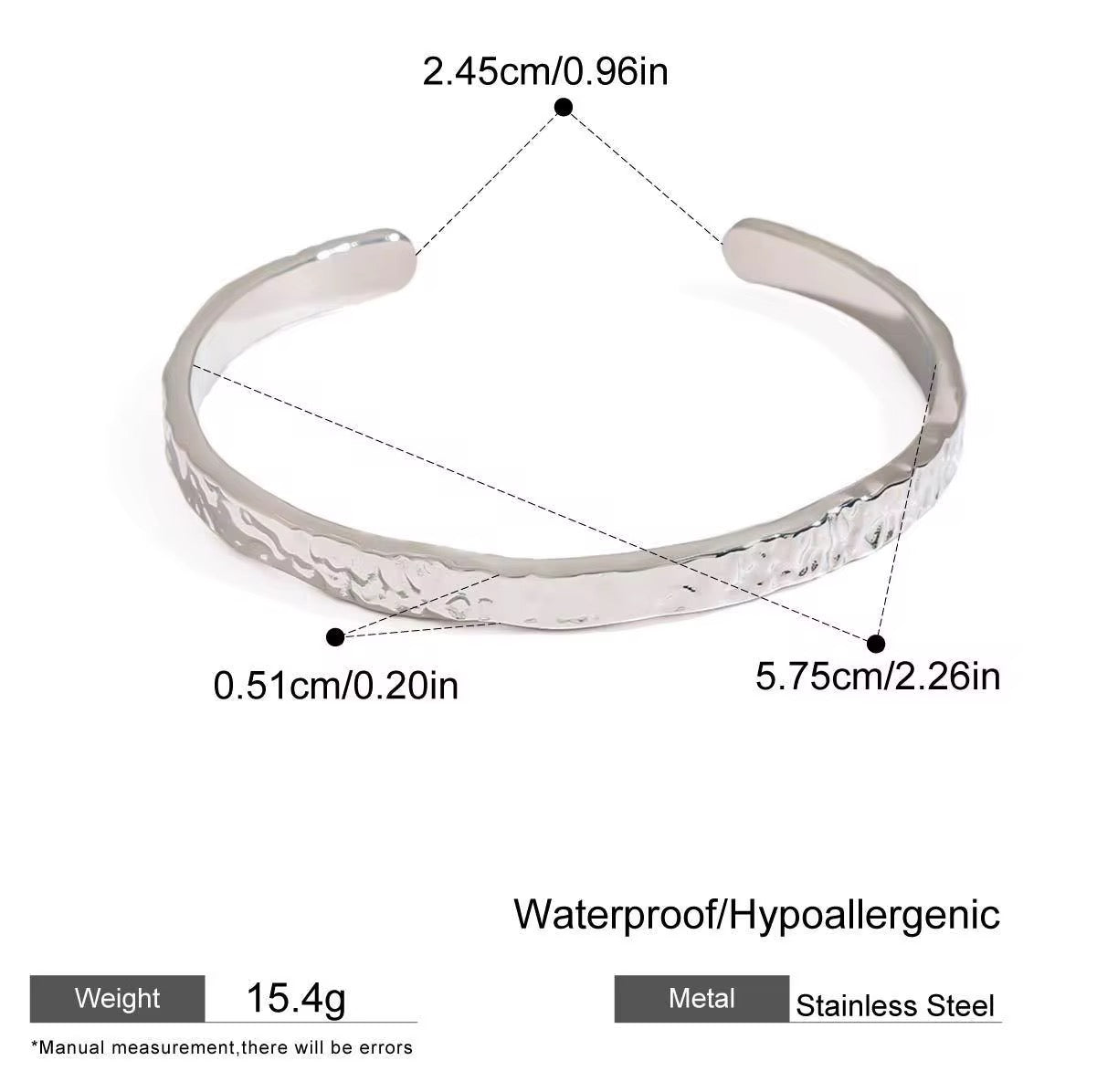 thin textured cuff bangle