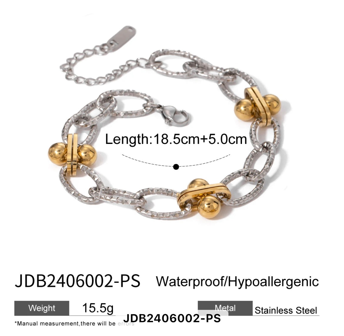 Bicolor link bracelet