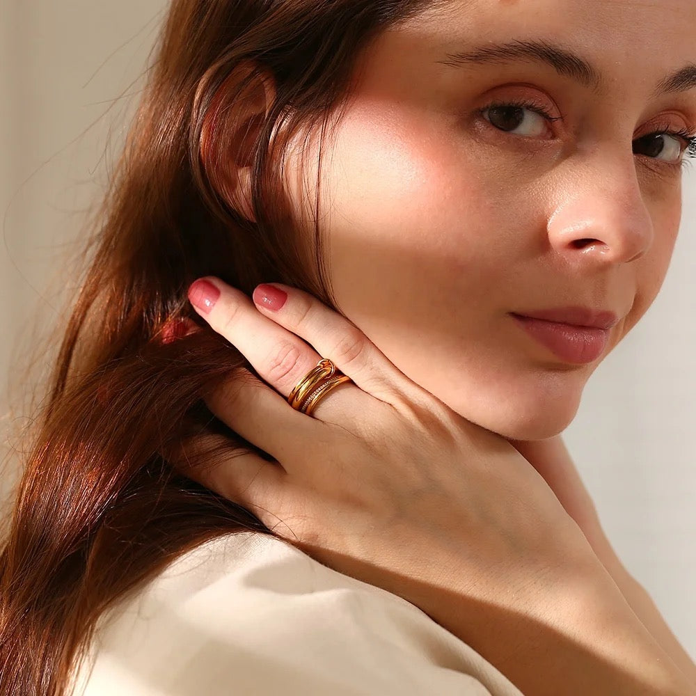 Gold Josephine stacked ring