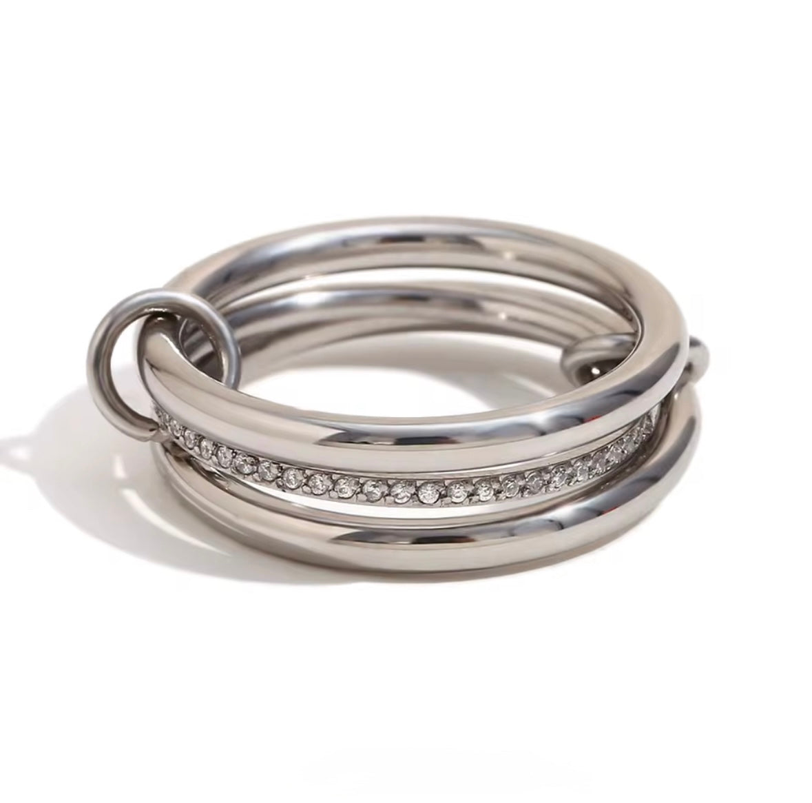 Silver Josephine trio ring