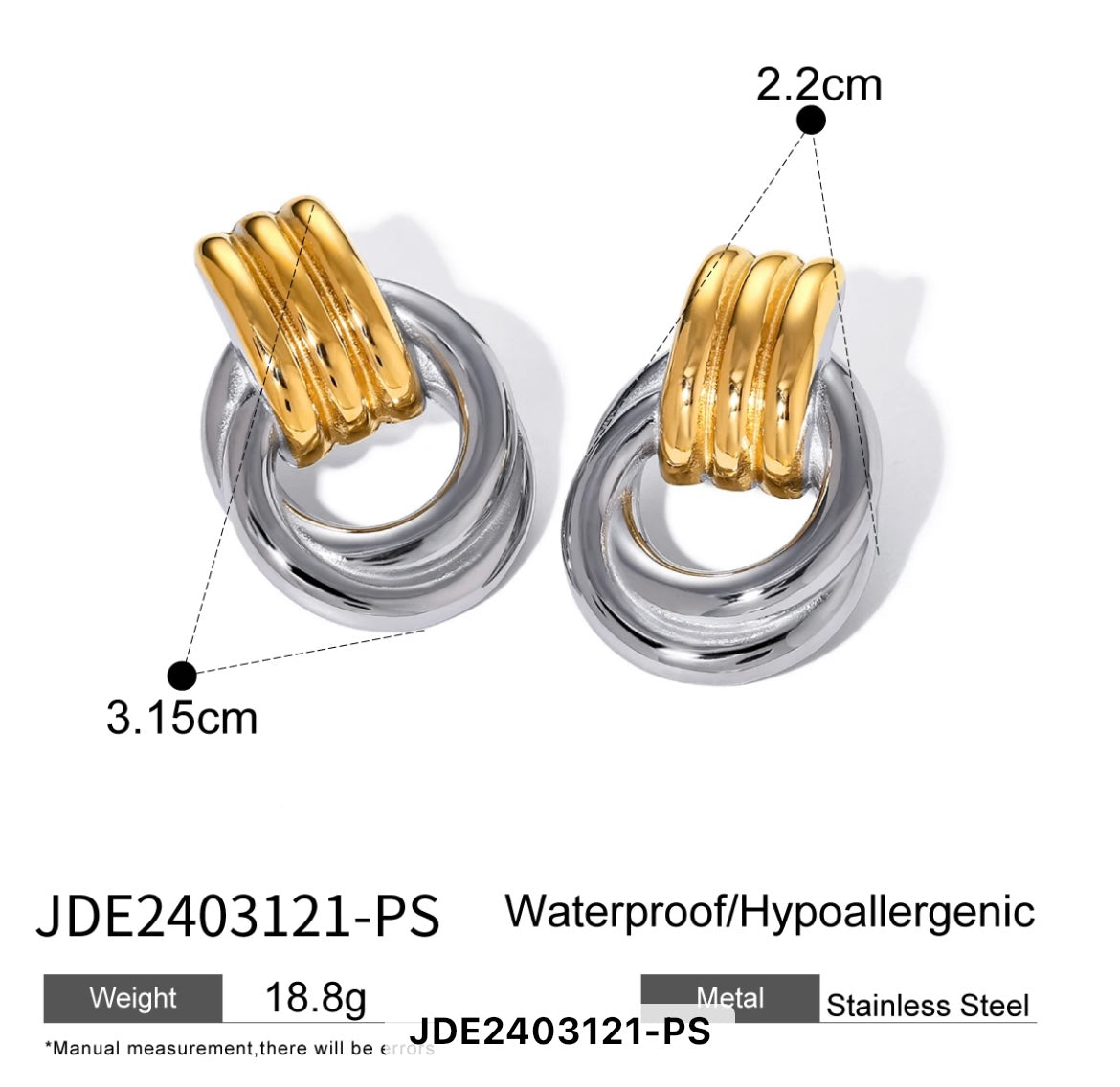 Two-tone knot earrings