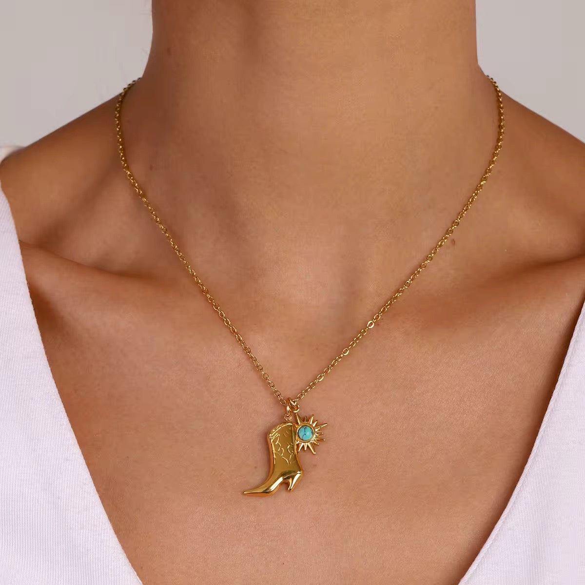 Country soul boot necklace