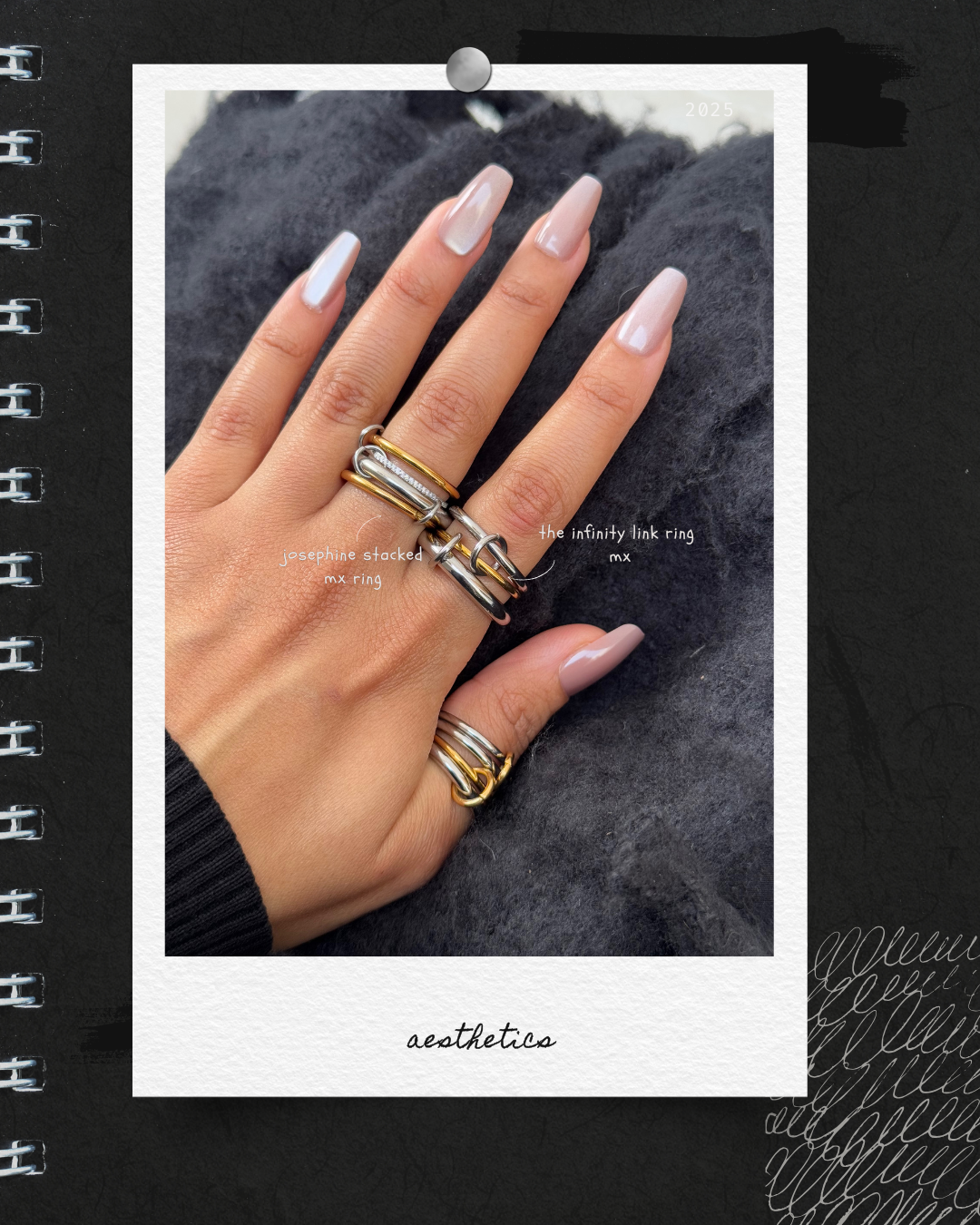 Josephine stacked Mx ring