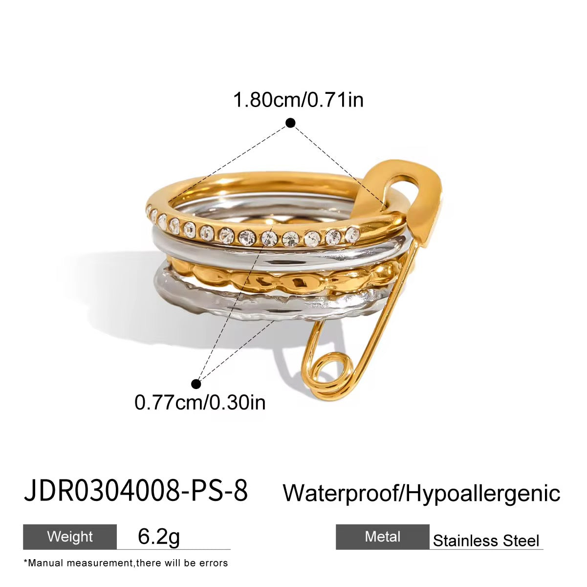 Clasp Power Ring (cz)