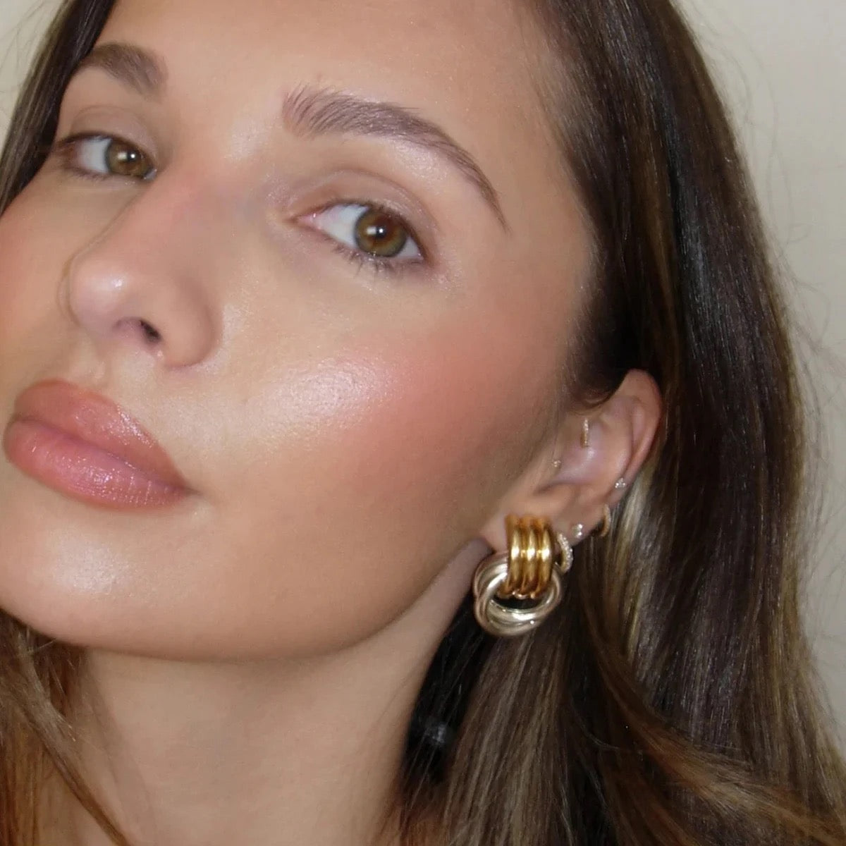 Two-tone knot earrings