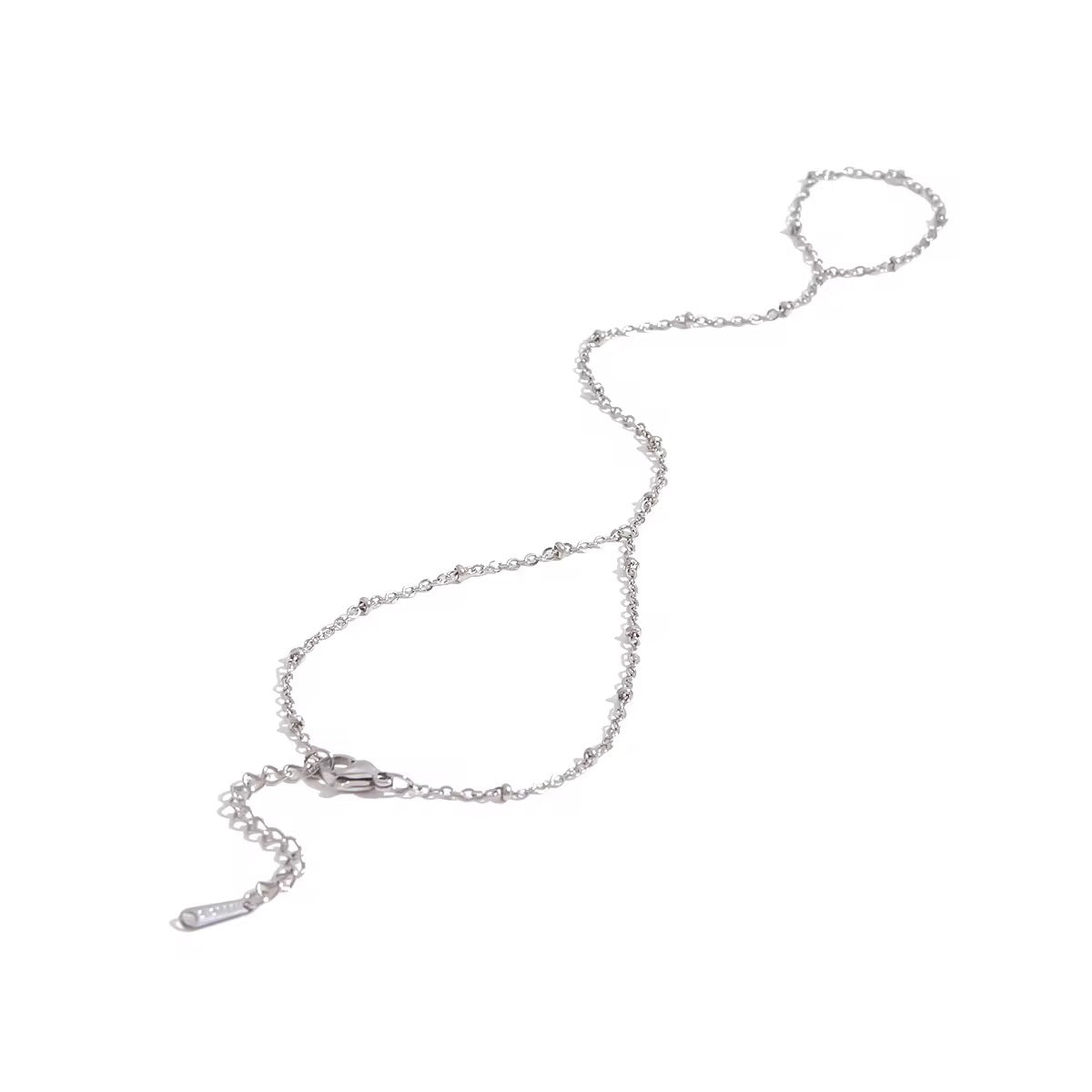 Silver bead handchain