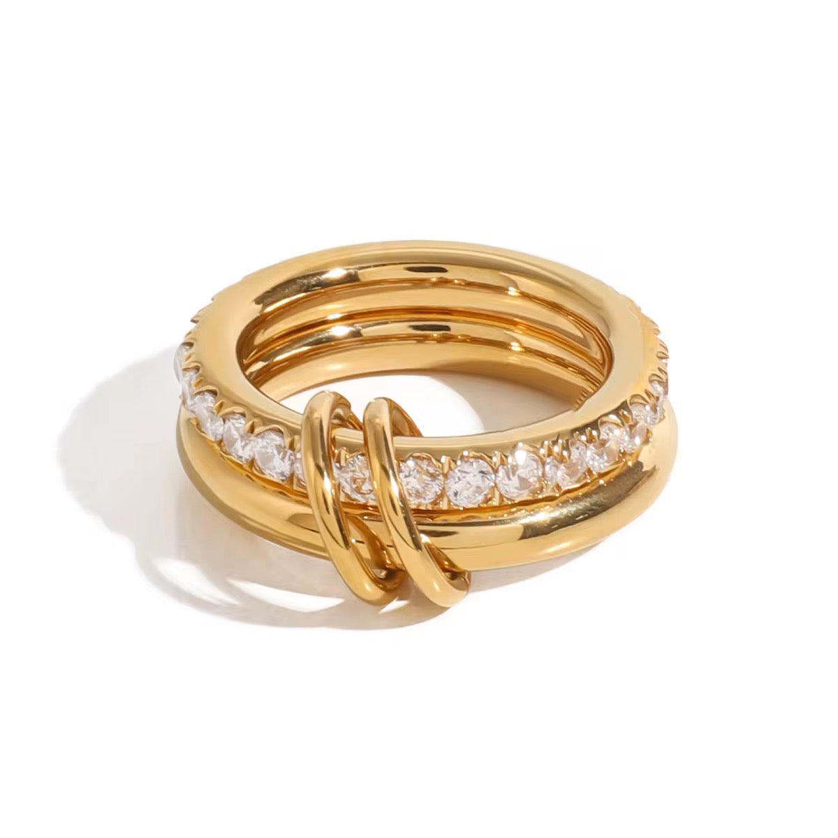 White Everly stacked ring