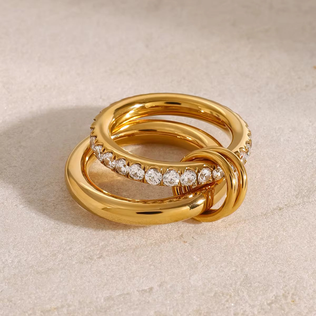 White Everly stacked ring