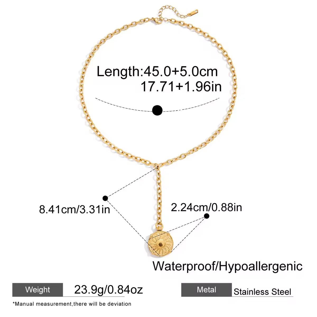 Double sided pendant necklace