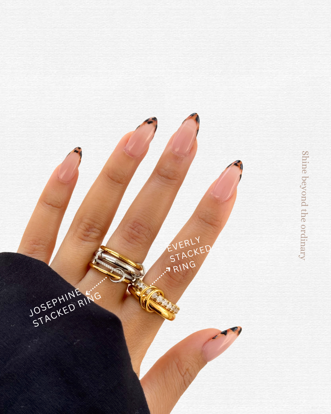 White Everly stacked ring