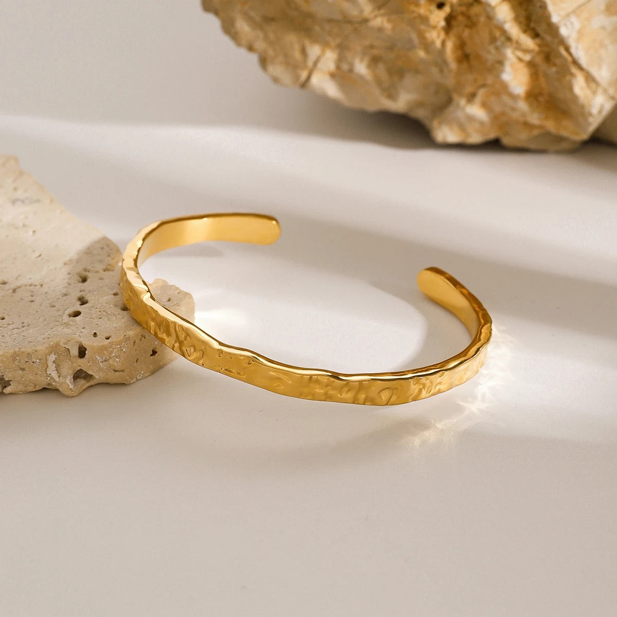 thin textured cuff bangle