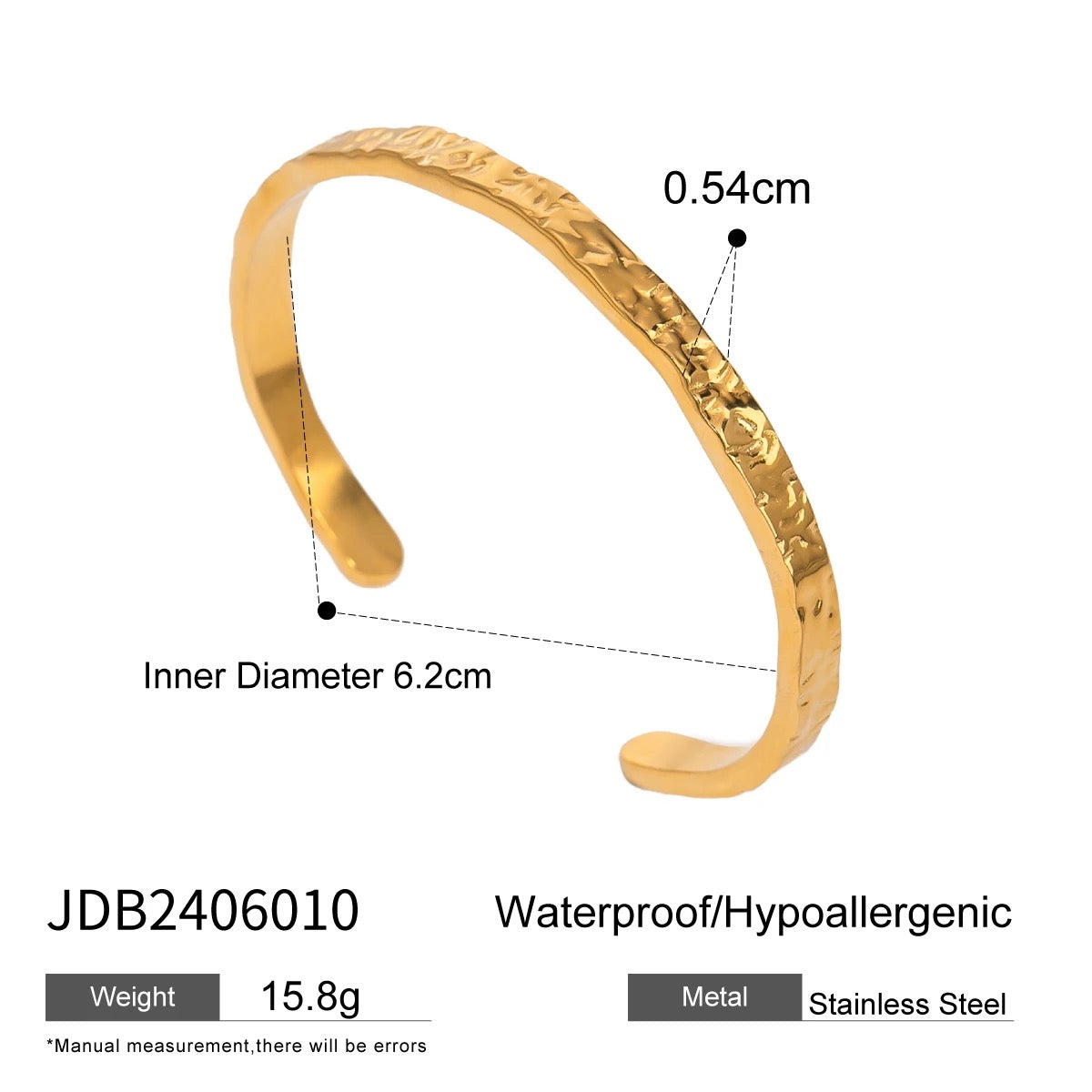 thin textured cuff bangle