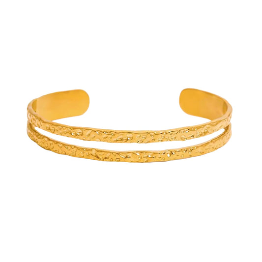 Grain double cuff bangle