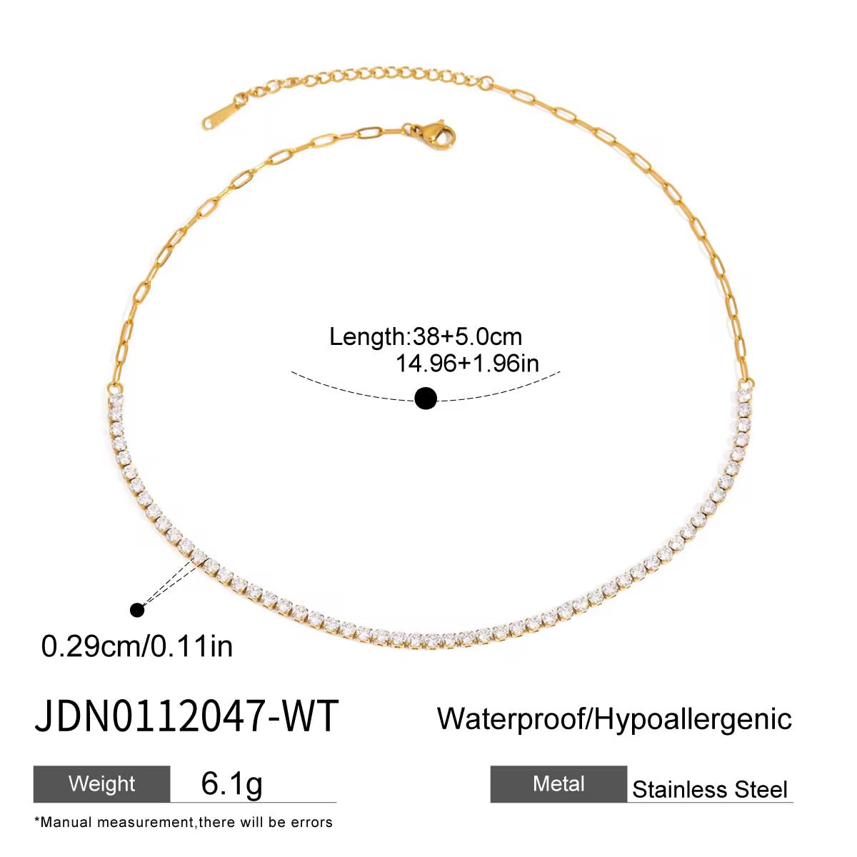 Aria gold tennis link choker