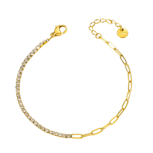 White tennis paperclip bracelet