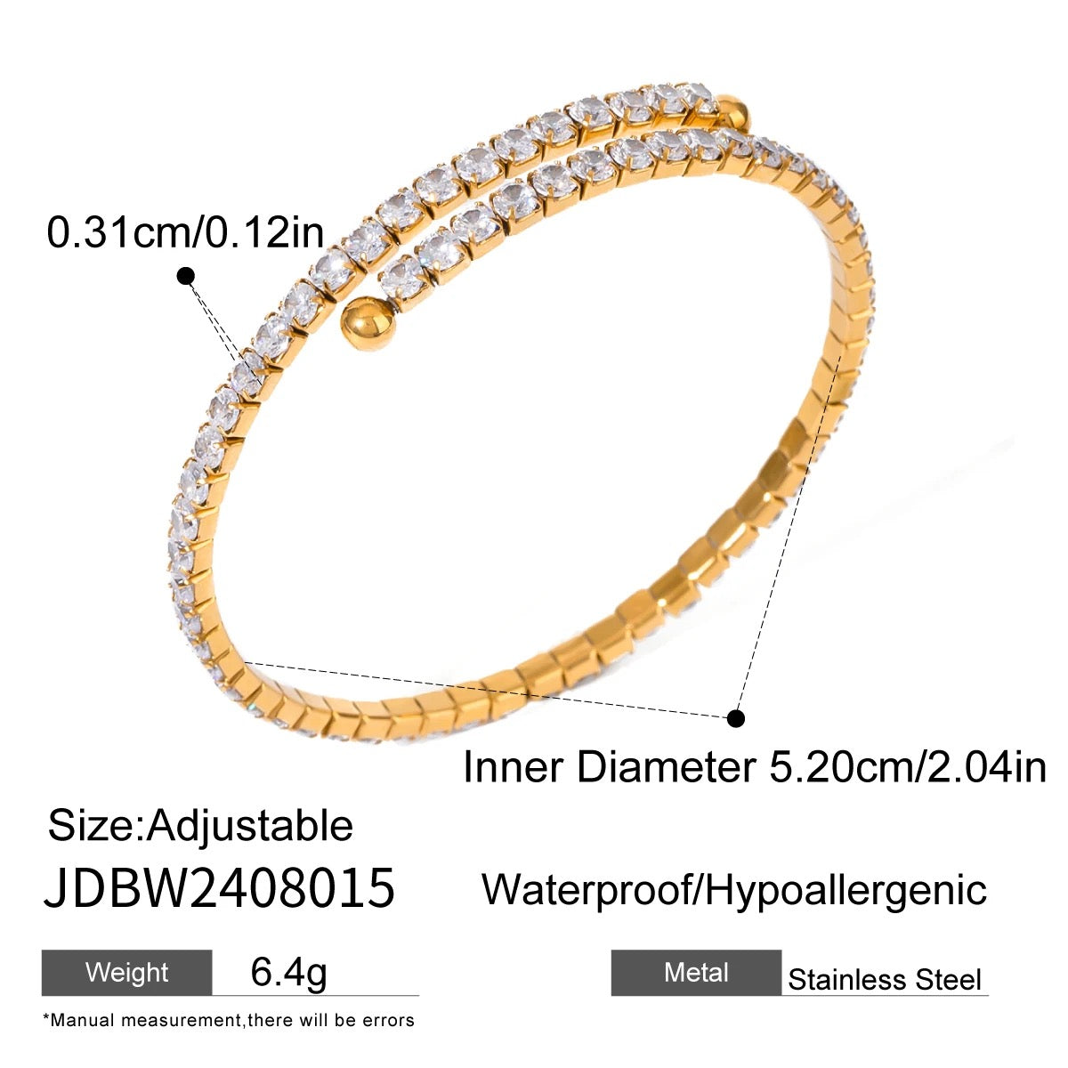 Golden accent tennis bracelet