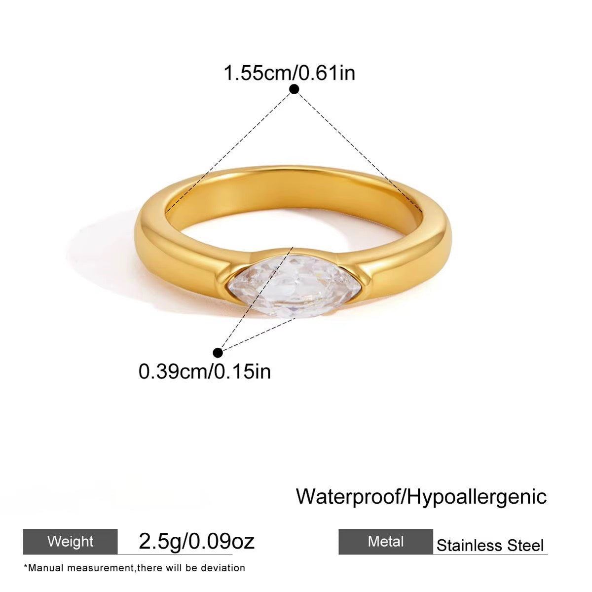Marquise pinky ring