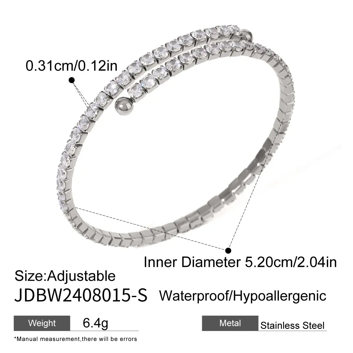 Silver accent tennis bracelet