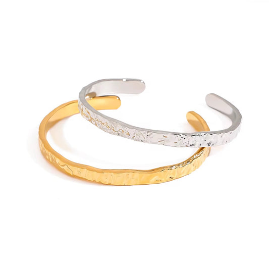 thin textured cuff bangle