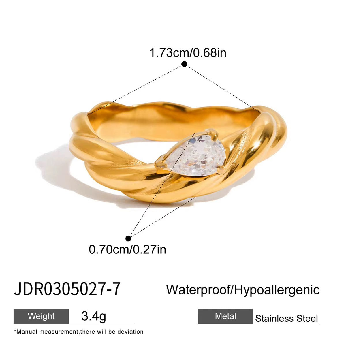 Sydney pear ring