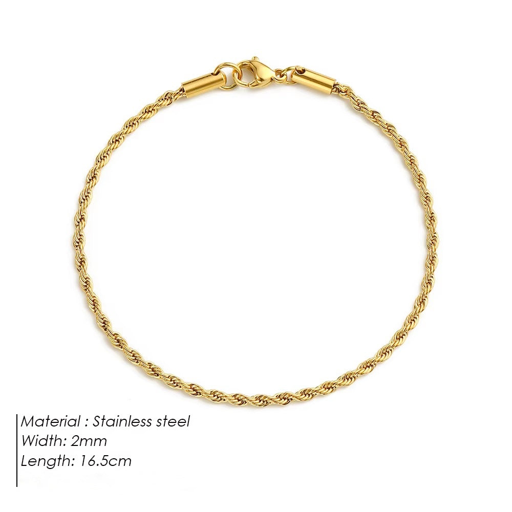 3mm rope chain bracelet