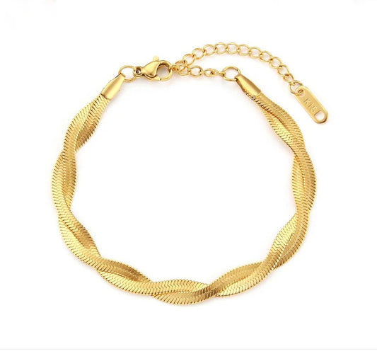 Twist snake chain bracelet
