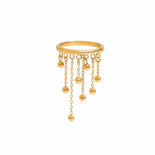 Golden fringe fall ring