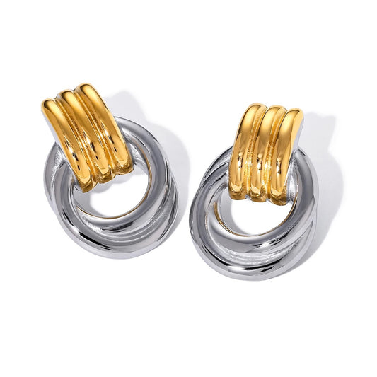 Two-tone knot earrings