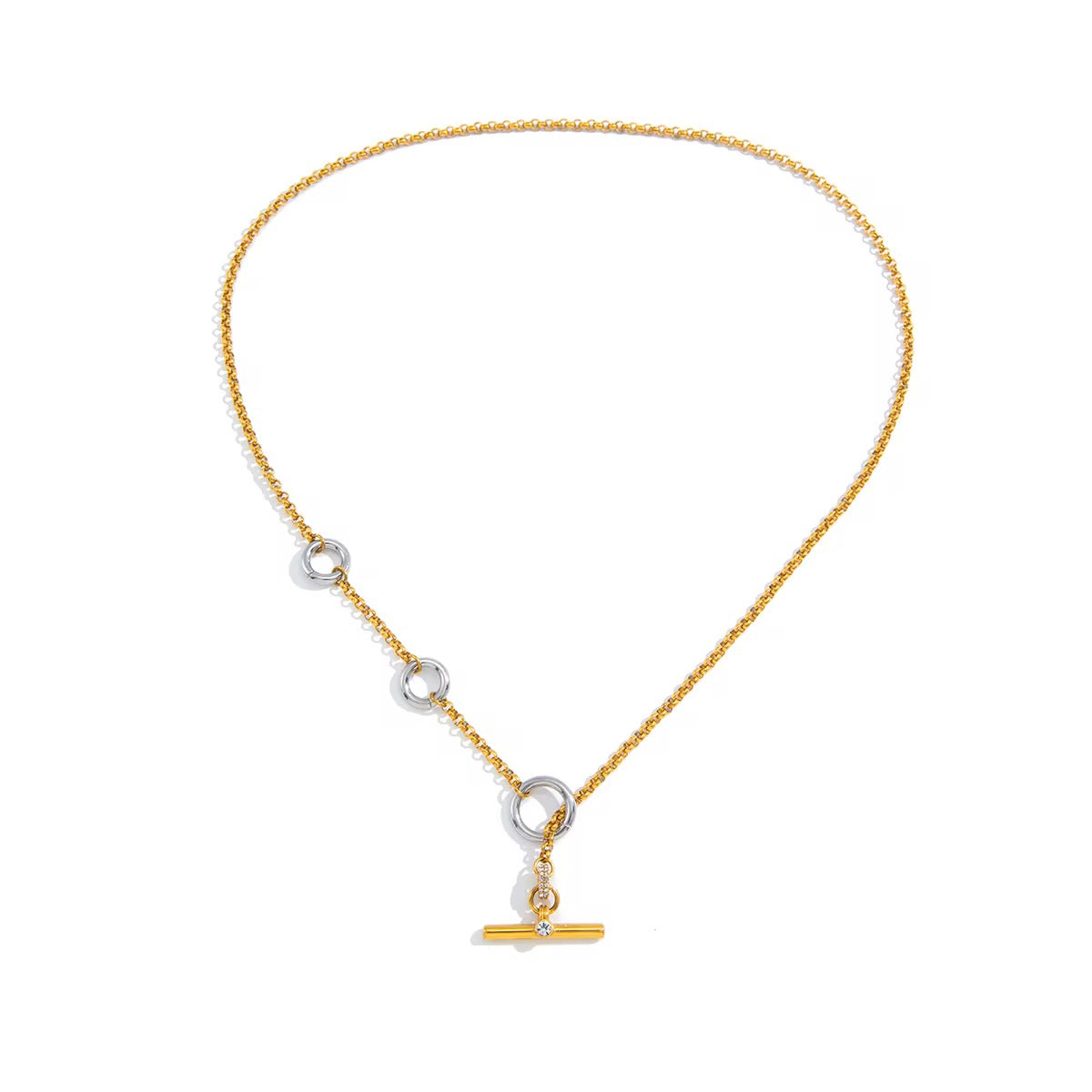 Three ring chain necklace