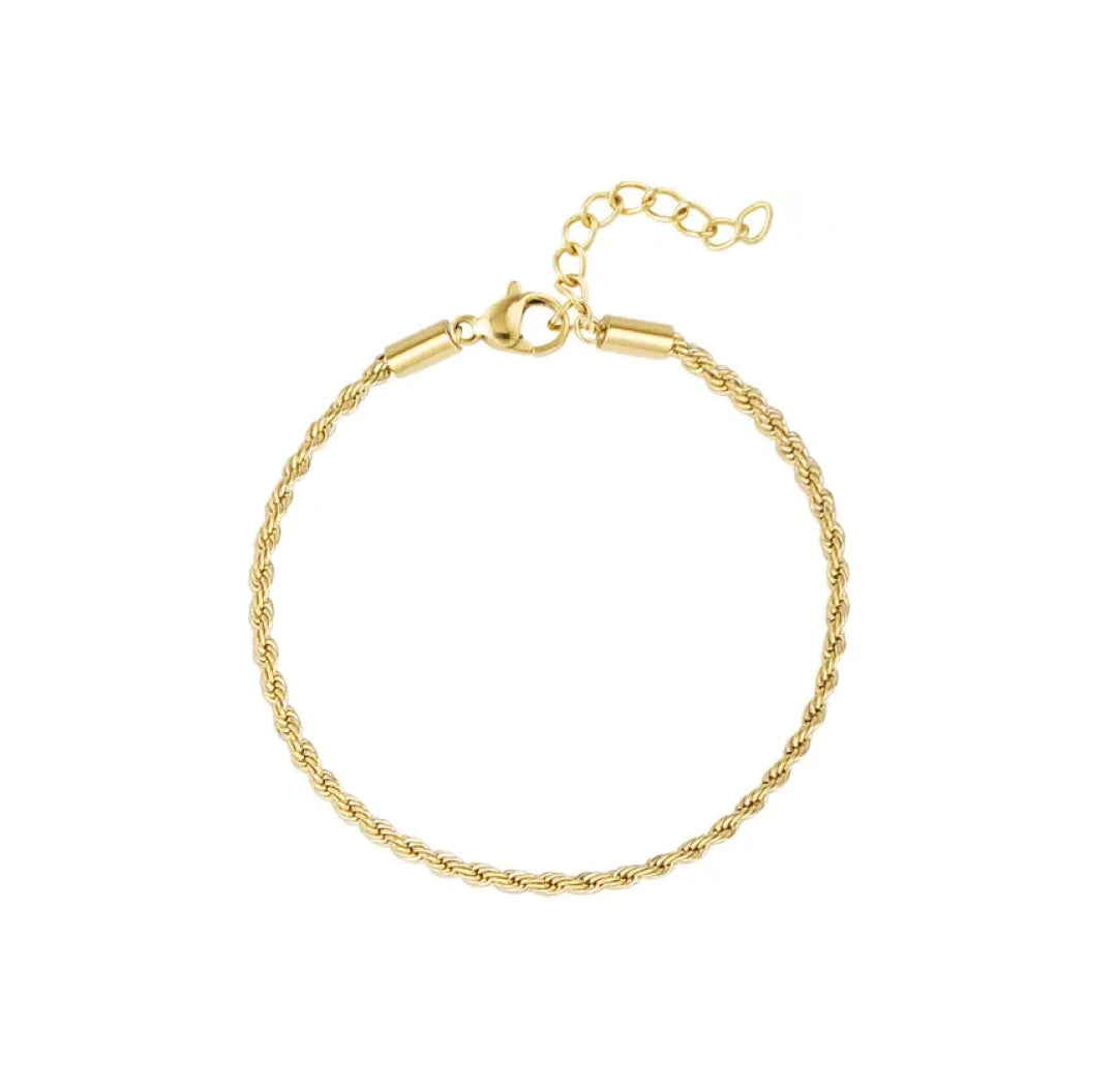 2mm rope chain bracelet