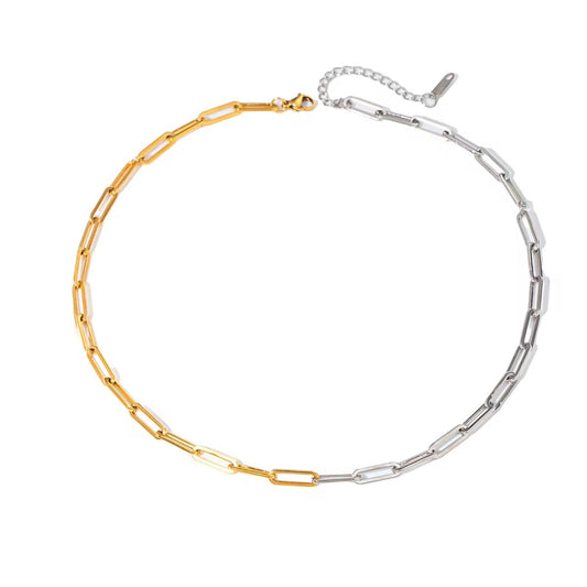 Two tone paper clip chain