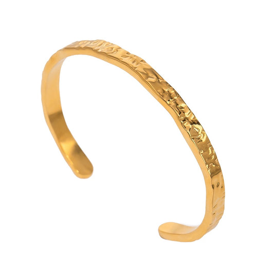 thin textured cuff bangle