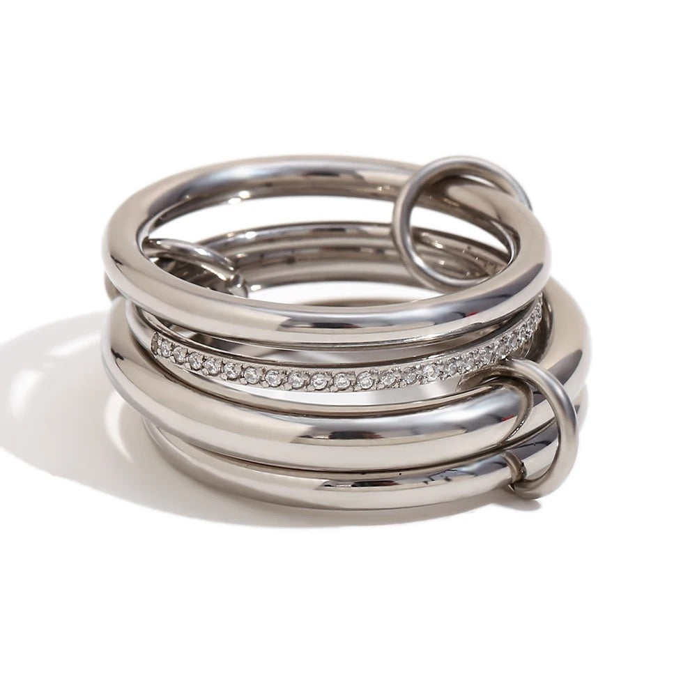 Silver Josephine stacked ring